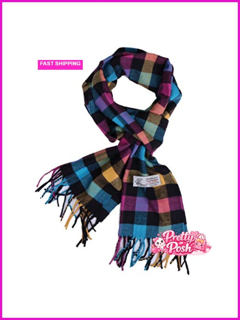 Viscose Herringbone Houndstooth Check Winter Scarf Cashmere Feel Wrap